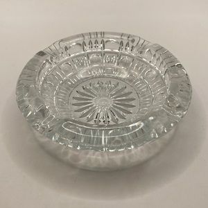 Haus Modern Clear Round  Ashtray.  Cut Glass, 6”